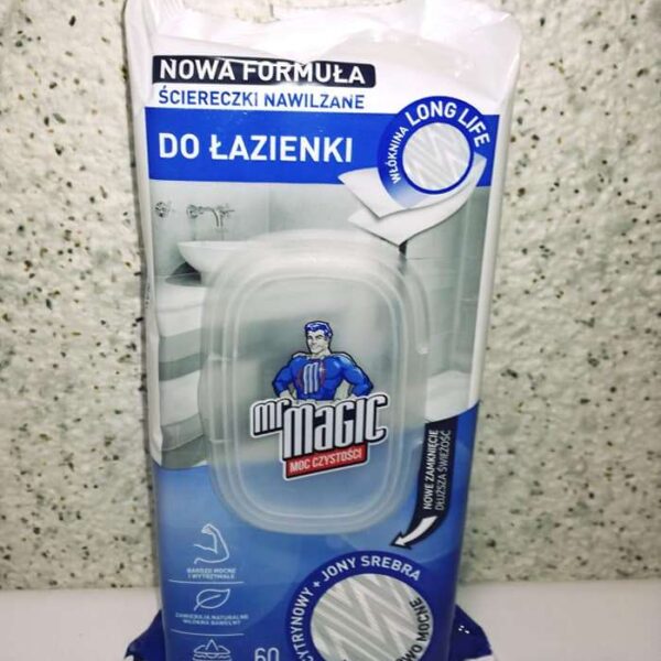 Вологі серветки ДЛЯ ВАННОЇ та ТУАЛЕТУ "Mr Magic", 60 шт.