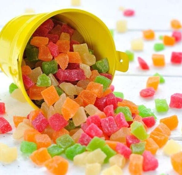 Цукати з папайя кольорові вагові, 100 грам