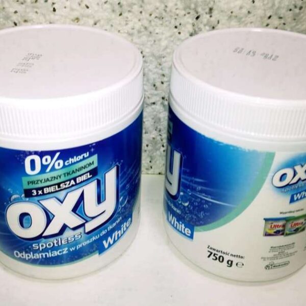 Порошок-плямовивідник-відбілювач "OXY" для білих речей, 750 грам