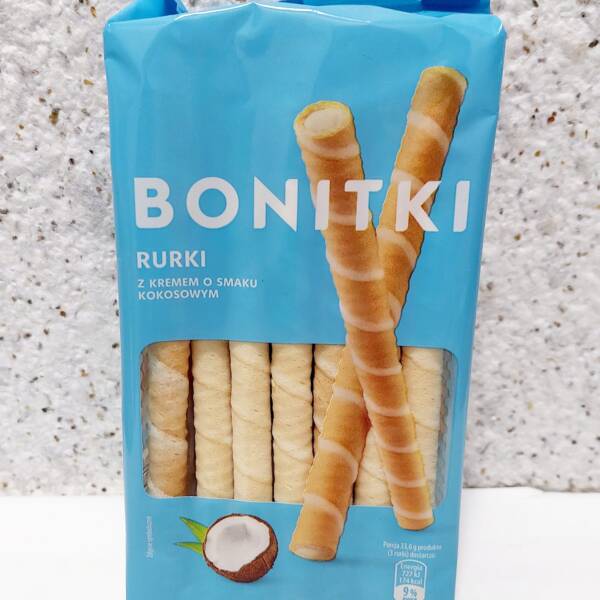 Вафельні трубочки “Bonitki” з кокосовим кремом, 280 грам