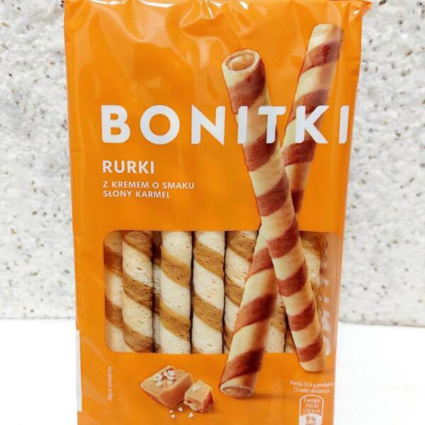 Вафельні трубочки “Bonitki” солона карамель, 280 грам