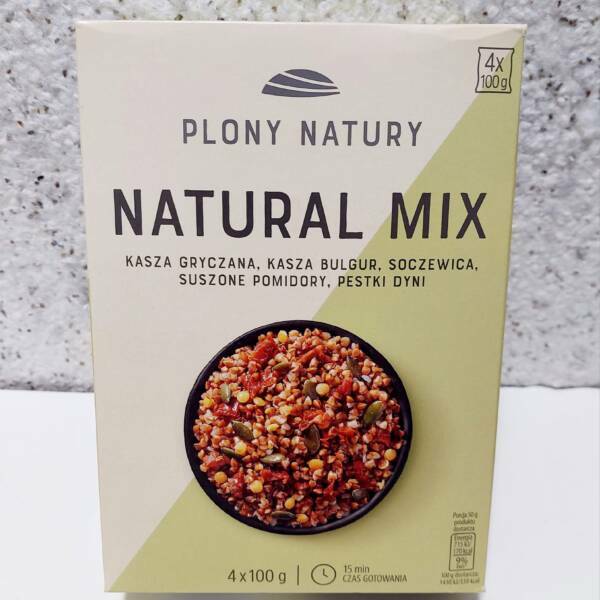 Каша МІКС “Plony Natury” гречка+булгур+сочевиця+сушені помідори+гарбузове насіння, 400 грам