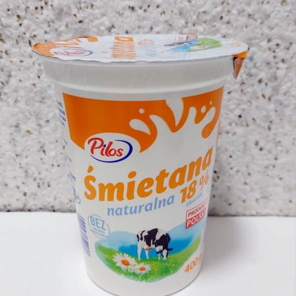 Сметана натуральна "Pilos" 18% 400 грам