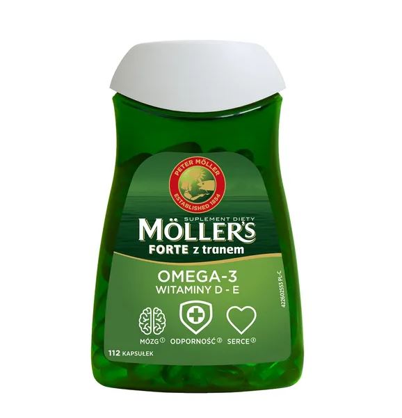 Капсули Mollers Forte з Омега-3, вітамінами D та E, 112 капс.