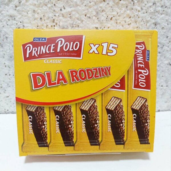 Вафельки Prince Polo Classic з какаовою начинкою в шоколаді 15 шт./упак.