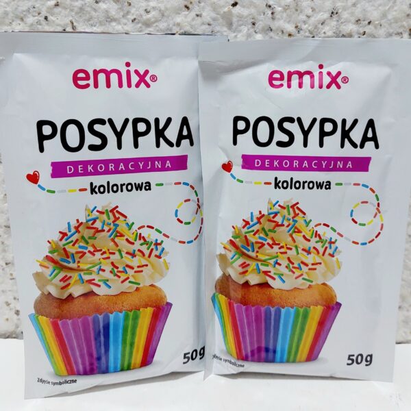 Кольорова цукрова посипка Emix у формі паличок, 50 грам