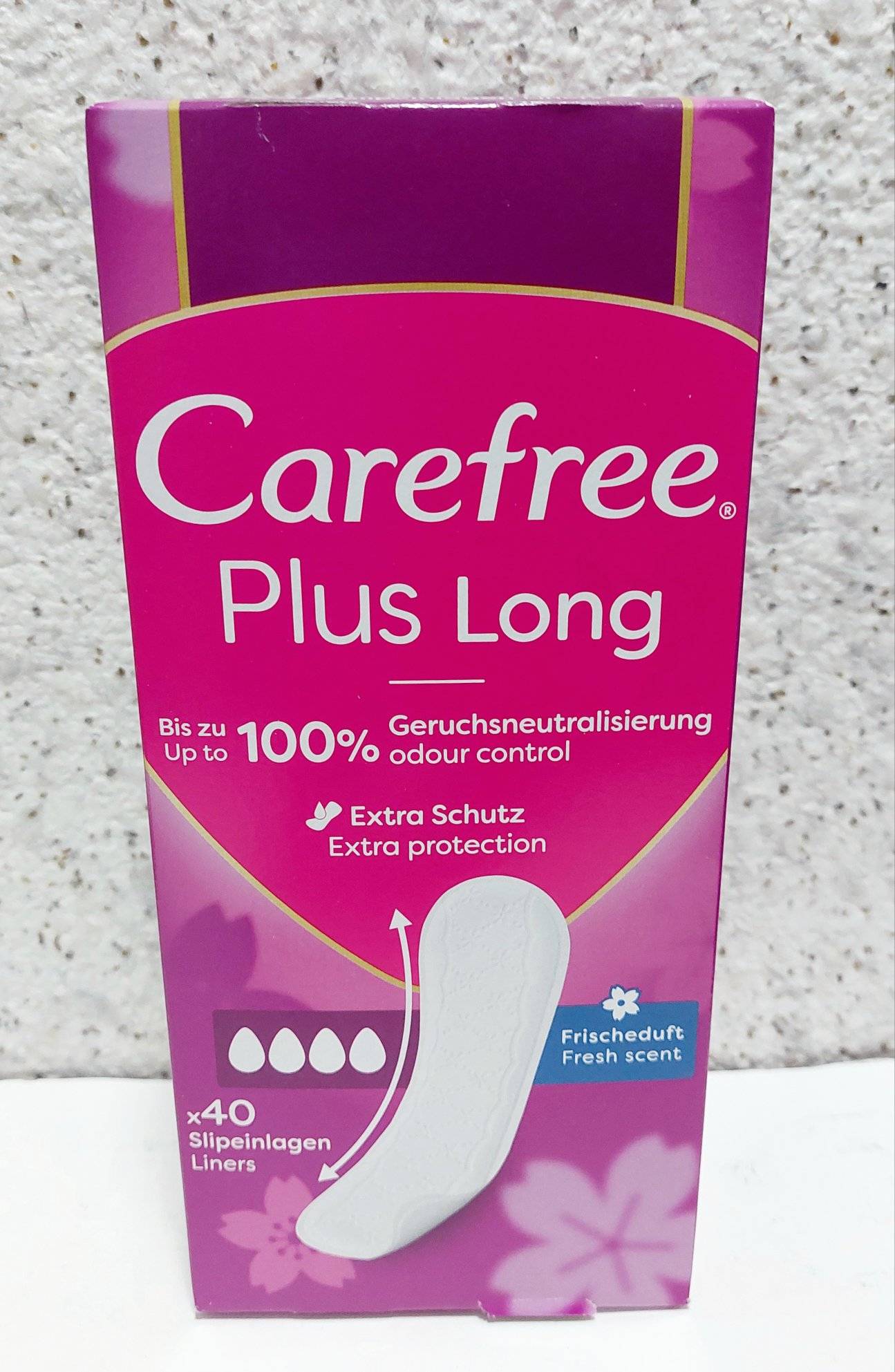 Щоденні гігієнічні прокладки Carefree Plus Long Extra Protection Fresh scent, 40 шт. 1 Щоденні гігієнічні прокладки Carefree Plus Long Extra Protection Fresh scent, 40 шт.