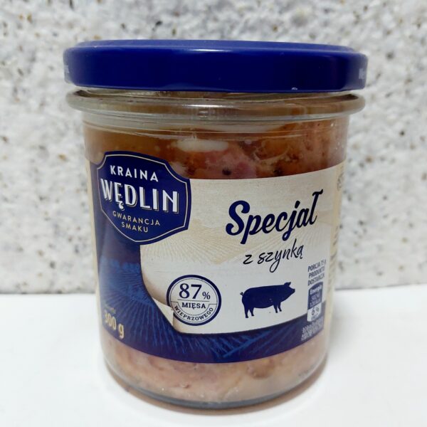 М’ясна тушонка зі свинини Kraina Wedlin Specjal зі шинкою, 300 грам