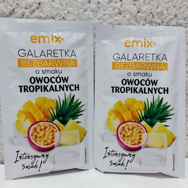 Галаретка (желе) "Emix" ПРОЗОРА зі смаком тропічних фруктів, 75 грам