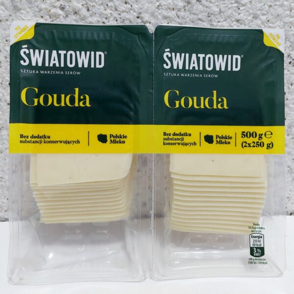 Сир Gouda Swiatowid нарізаний пластинами, 500 грам